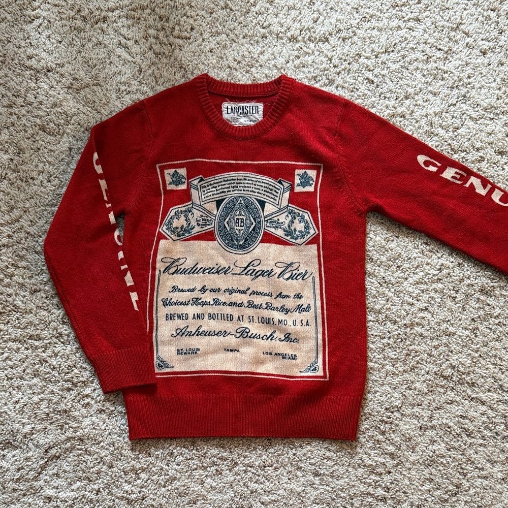 Budweiser Red Crewneck Sweater by Anheuser-Busch